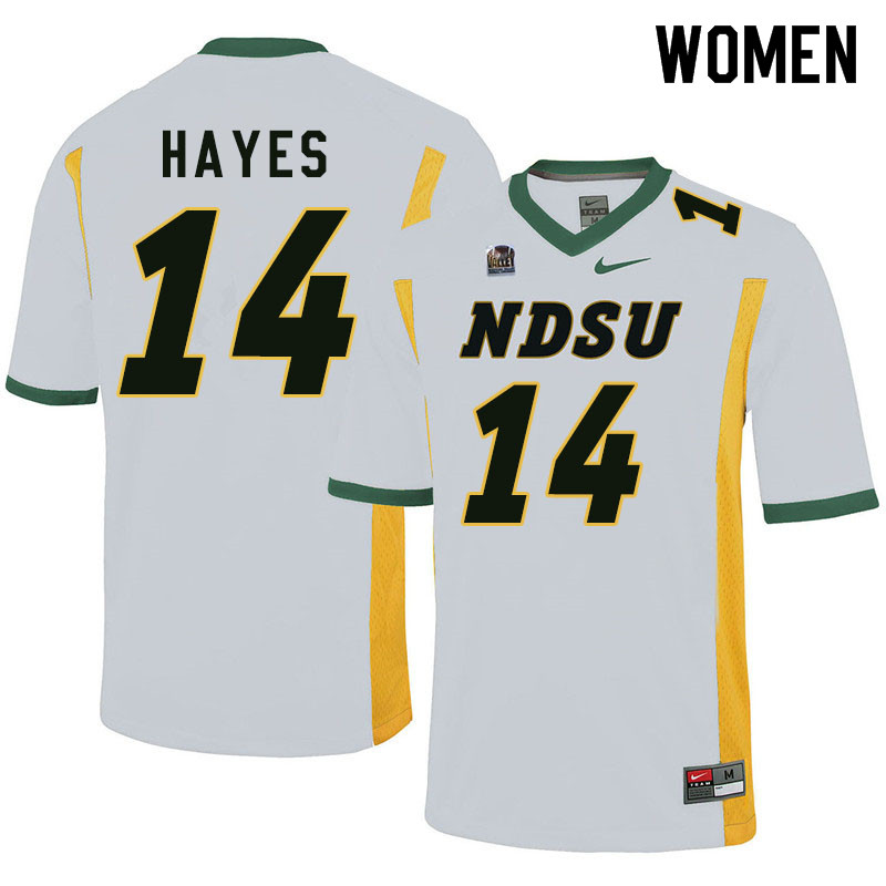 Women #14 Josh Hayes North Dakota State Bison College Football Jerseys Sale-White